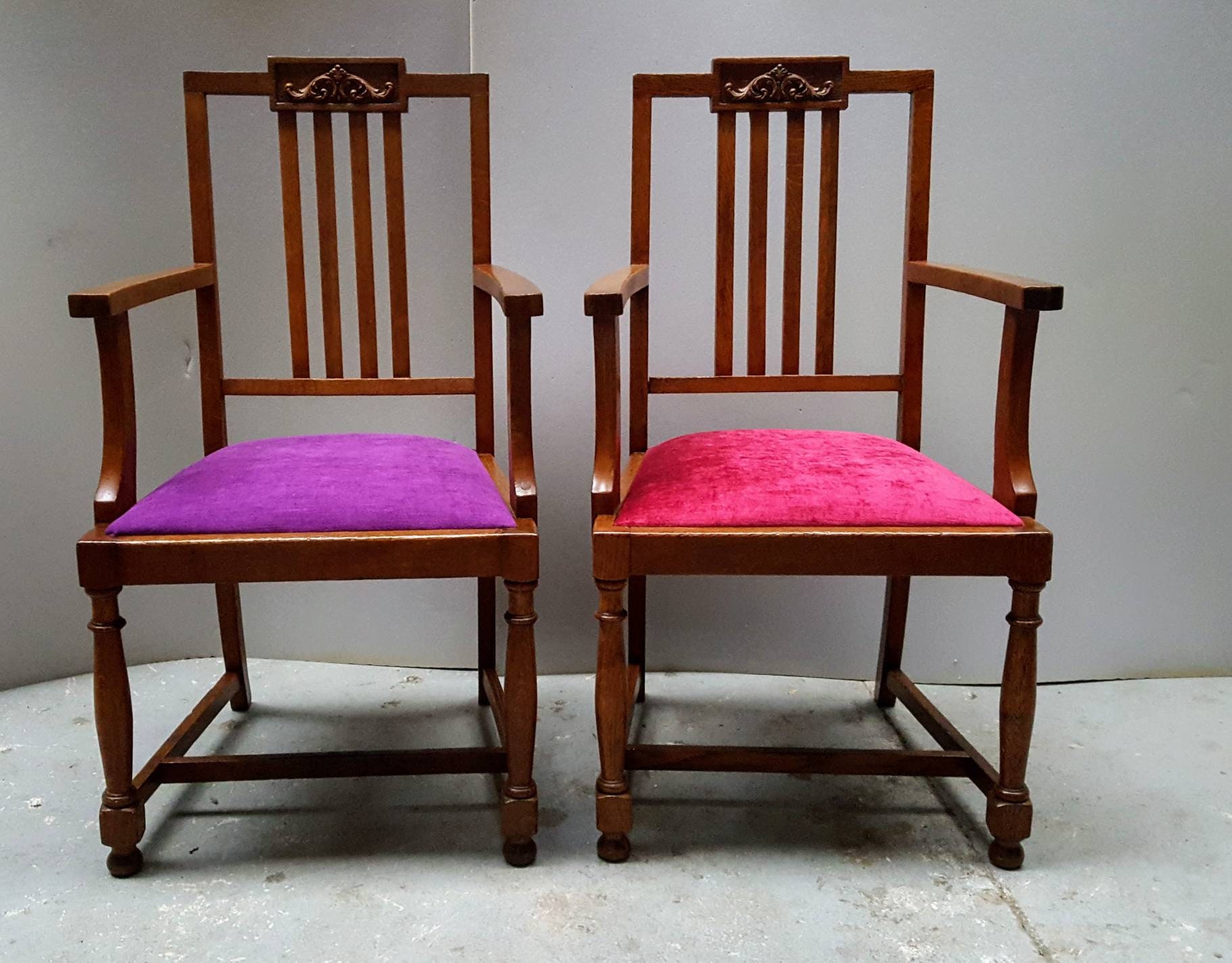 Quirky Mix & Match Vintage Carver Dining Chairs Upholstered Etsy