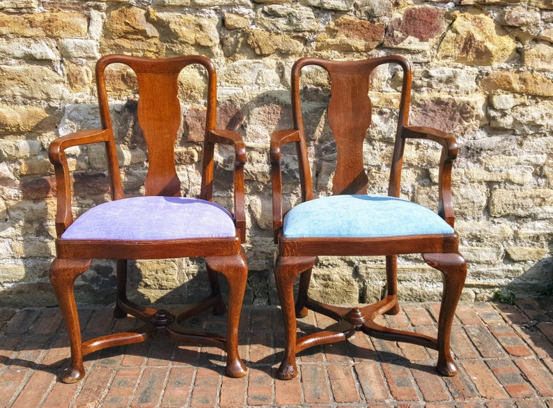Quirky Mix & Match Vintage Carver Dining Chairs Upholstered Etsy