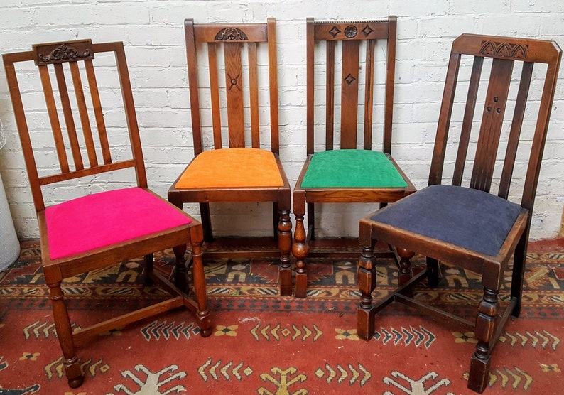 Quirky Mix & Match Antique Wooden Dining Chairs / Etsy