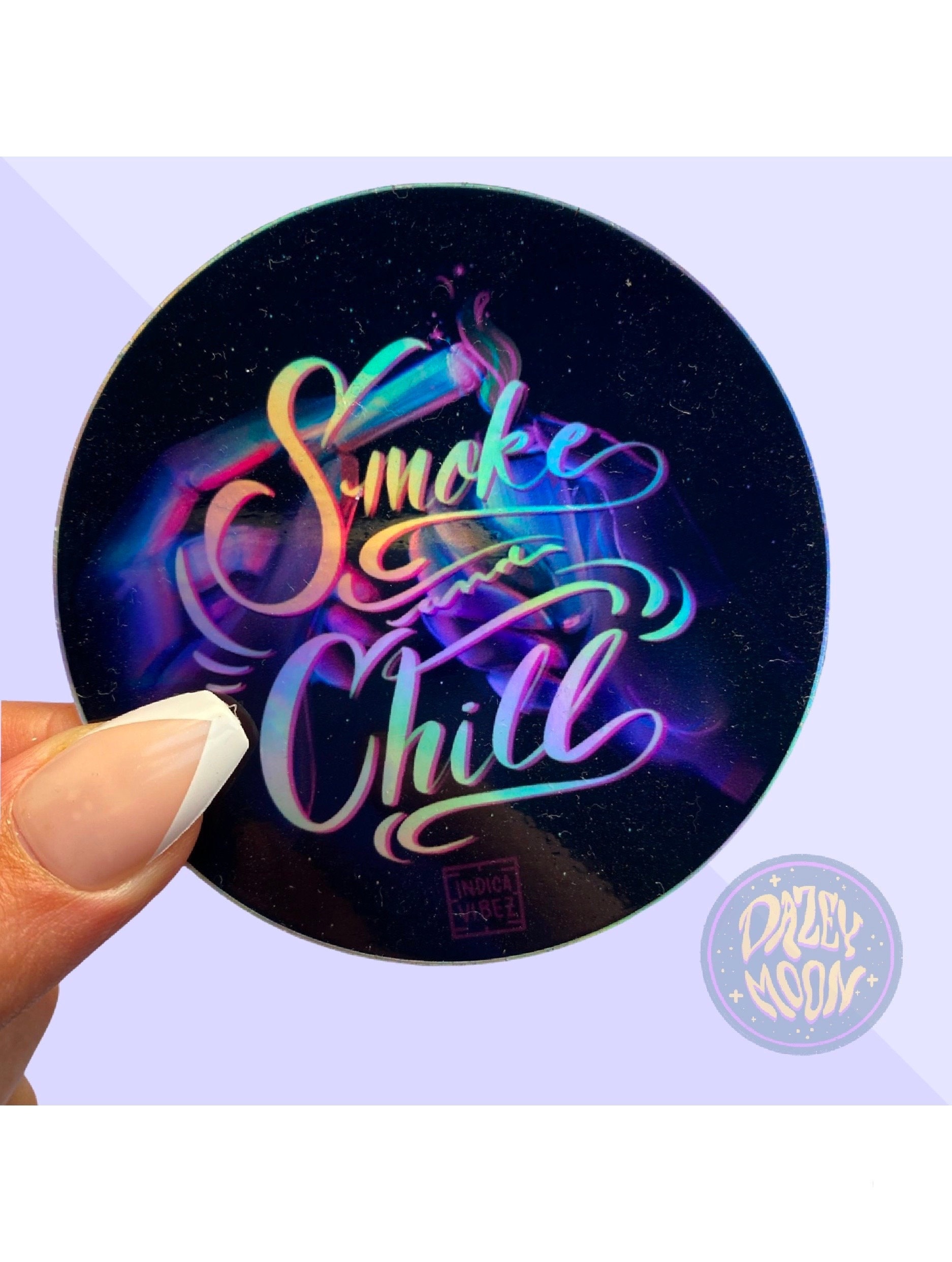Adesivi impermeabili in vinile olografico Smoke and Chill da 3 Etsy
