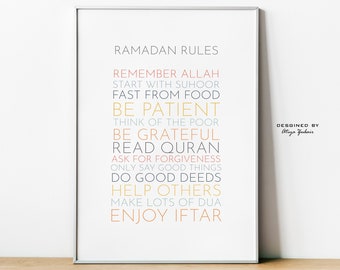 Ramadan Values, Kids Room, Baby Nursery, Muslim Nursery Decor, Ramadan Wall Art, Islamic Prints, Digital Print