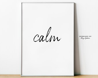 Ruhig, minimalistisches Design, Typografie & Zitate, moderne Wohnkultur, Digitaldruck
