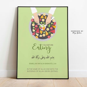 Before & After Eating Dua, Muslim Nursery Decor, Islamic Supplications ...