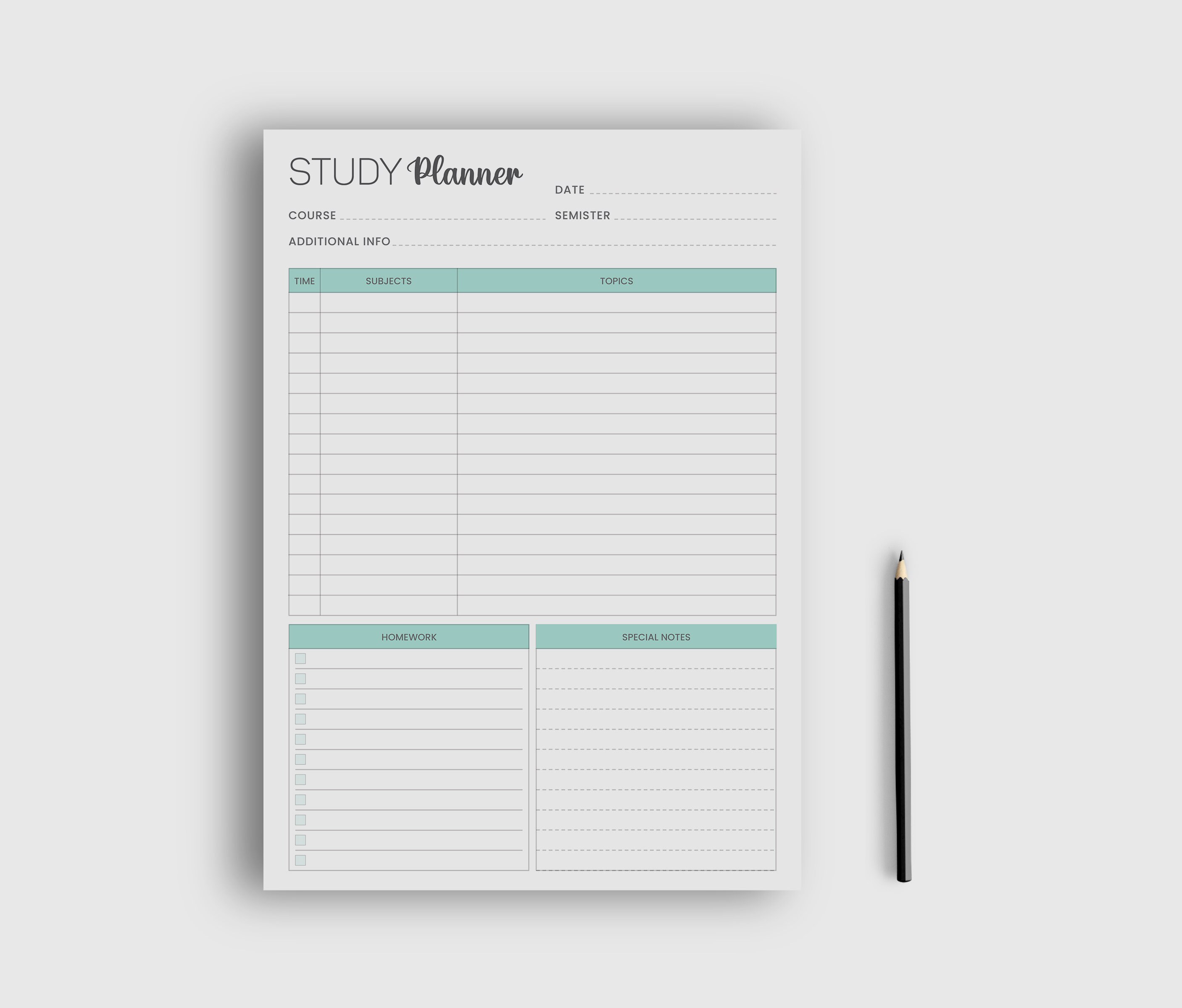 Printable Study Planner, Planner Template, Daily Planner, To-do List ...