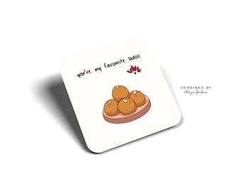 Tea Coaster, You're My Favourite Ladoo, Coaster, Fun Coaster, Cork Back Coaster, Decor, Birthday, Office, New Home Gift