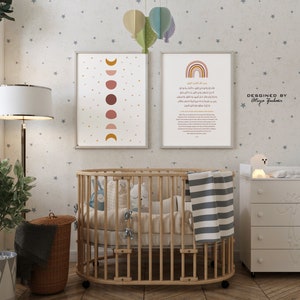 Ayatul Kursi & Phases Of The Moon, Baby Nursery, Islamic Supplication, Digital Prints image 3