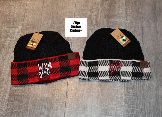 WYO Girl Buffalo Check Plaid CC Beanie 