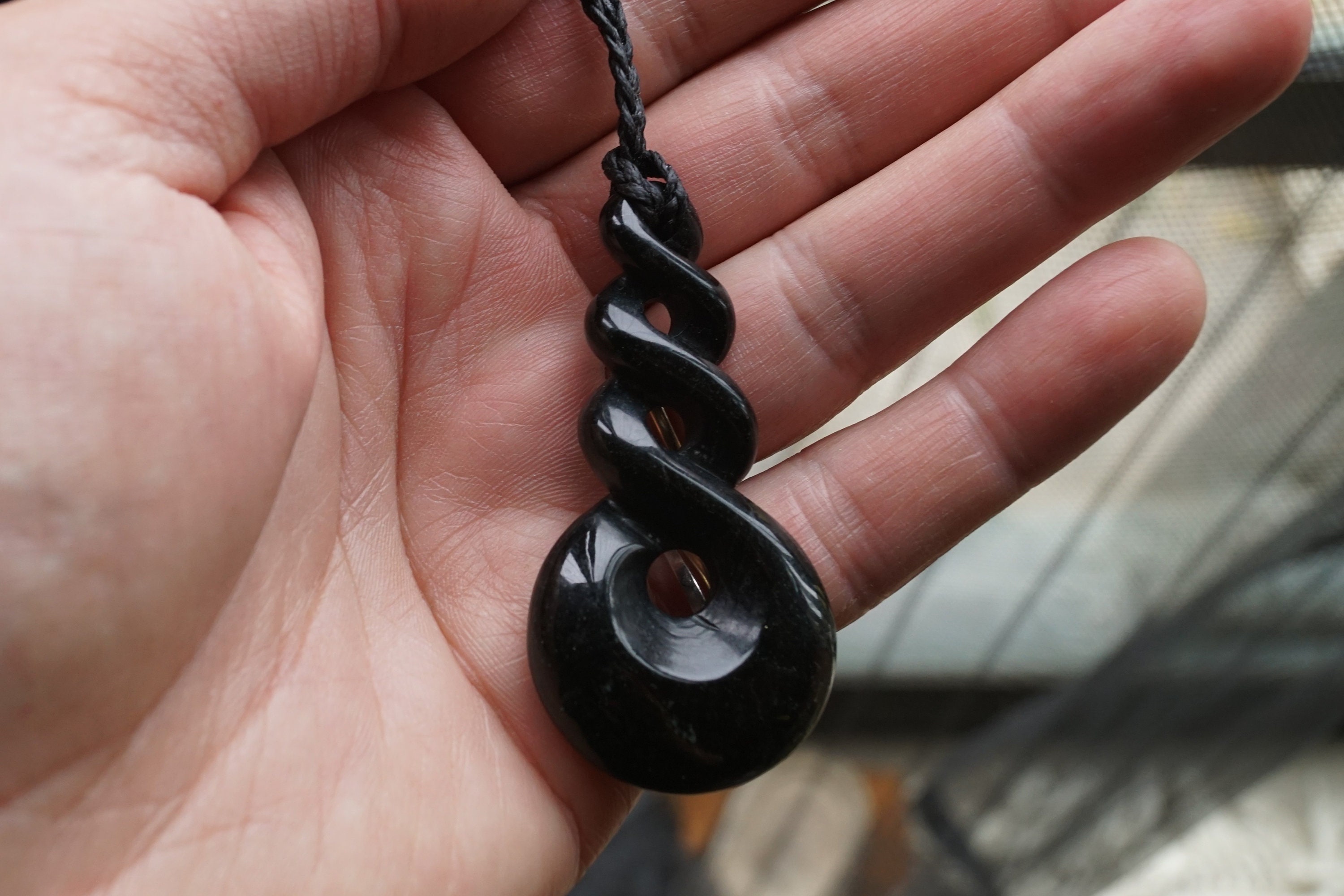 New Zealand Pounamu / Greenstone Twist Pendant Etsy