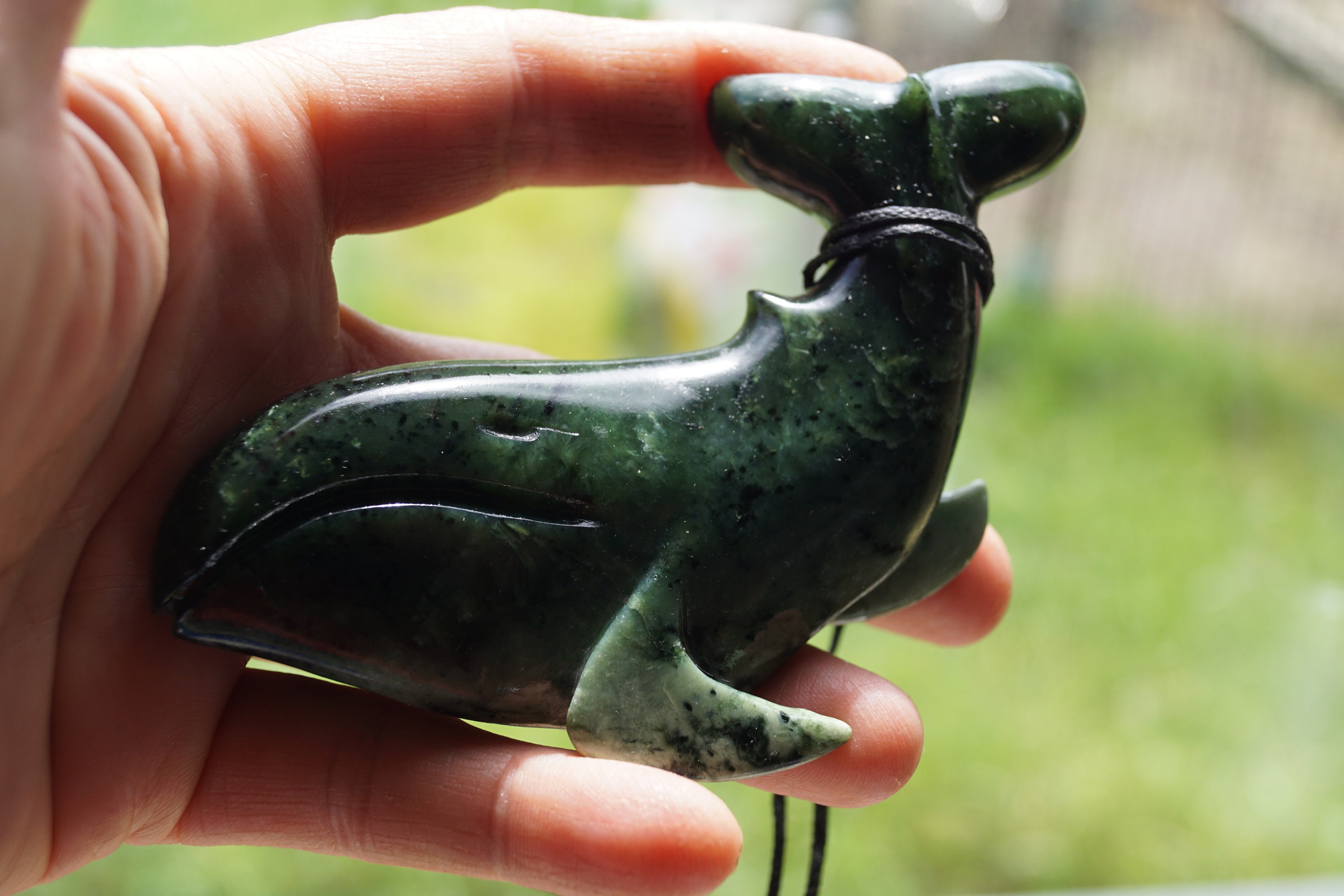 New Zealand Greenstone / Pounamu Whale Pendant