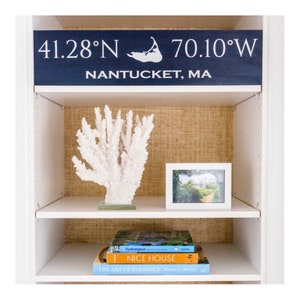 Custom Wood Sign, Coordinates, Latitude Longitude, Beach House Decor, Housewarming Gift, Wedding Gift, Personalized, Nantucket