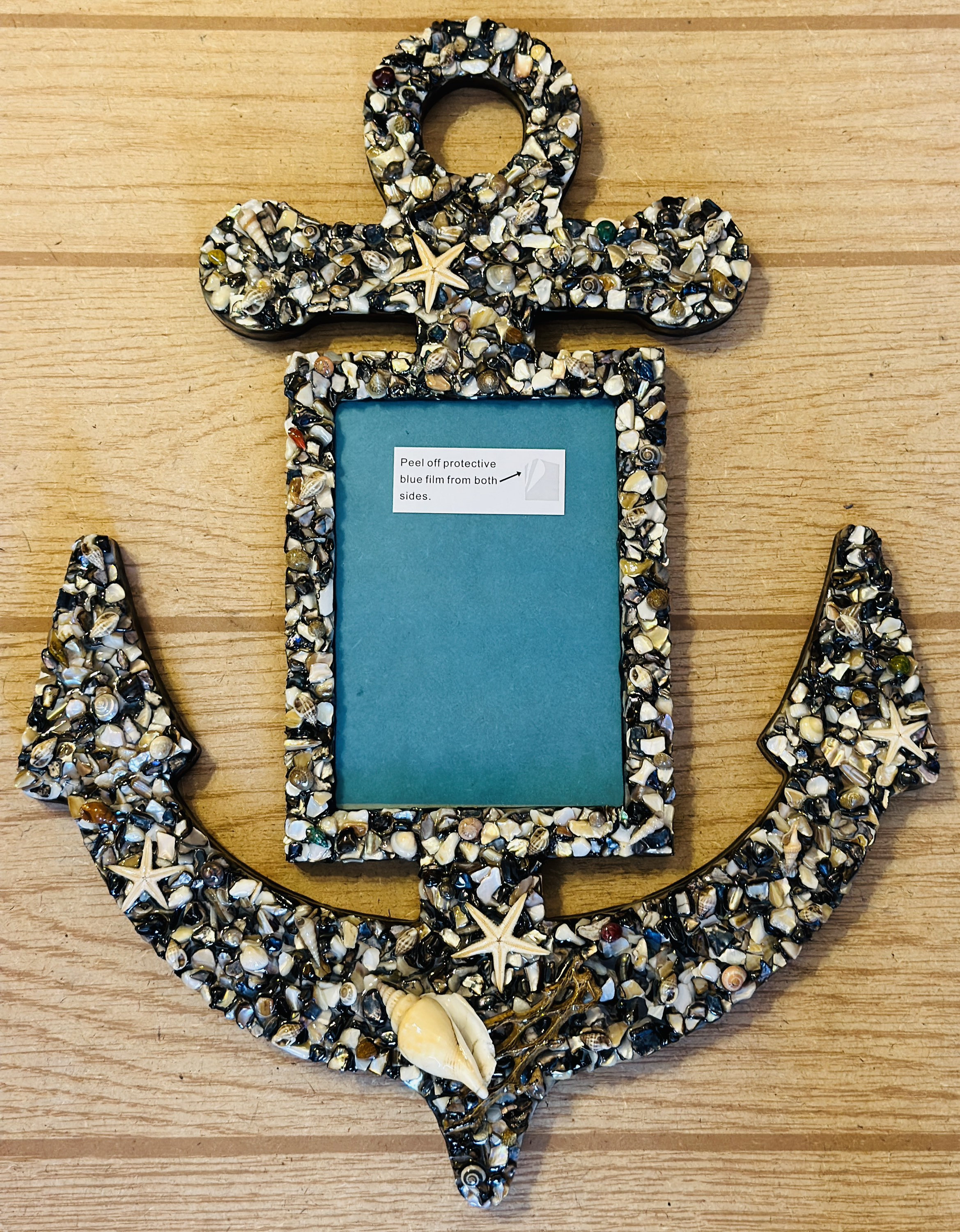 Prussian Blue ANCHOR PICTURE FRAME (seashells): Resin Art - Etsy