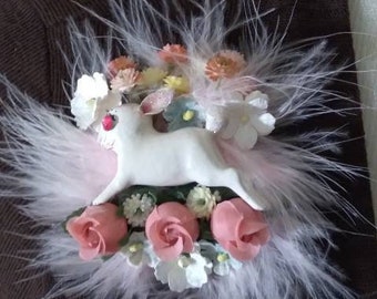 Vintage Style Easter Bunny Corsage/ Farmhouse Bunny Pin Corsage/ Farmhouse Easter Corsage/ Modern Farmhouse Bunny Pin