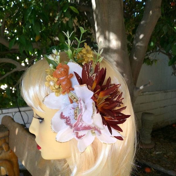 vintage Menihune Swizzle Stick Hawaiian Hair Flower Clip/ Tiki Oasis Hair Flower Clip/Hawaiian Hawaiian Flower Clip