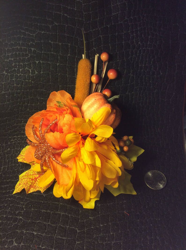 Thanksgiving Rockabilly Autumn Pumpkin Orange Spider Hair Etsy