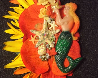 Vintage Mermaid Hair Flower Clip
