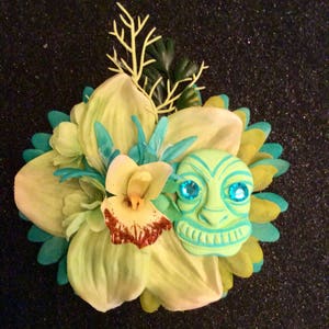 Hawaiian Tropical Tiki Hair Flower Clip Pinup Rockabilly