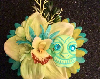 Hawaiian Tropical Tiki Hair Flower Clip Pinup Rockabilly