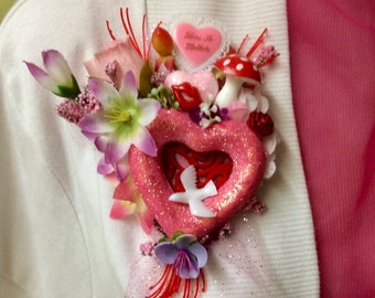 Vintage Style Mother’s Day Corsage Valentine’s Day Brooch Pin Hand Made