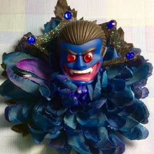Dracula Blue Mum Hair Flower Clip Vampire Rockabilly