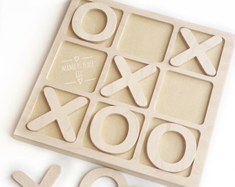 Tic Tac Toe / Board Game / Natural Wooden Board Game / Waldorf / Kids Game / Family Game