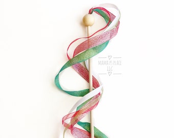 Ribbon Wand / Magic Wand / Christmas Magic Wand / Christmas Gift / Fairy Princess / Montessori / Toddler / Playing Pretend / Pretend Play