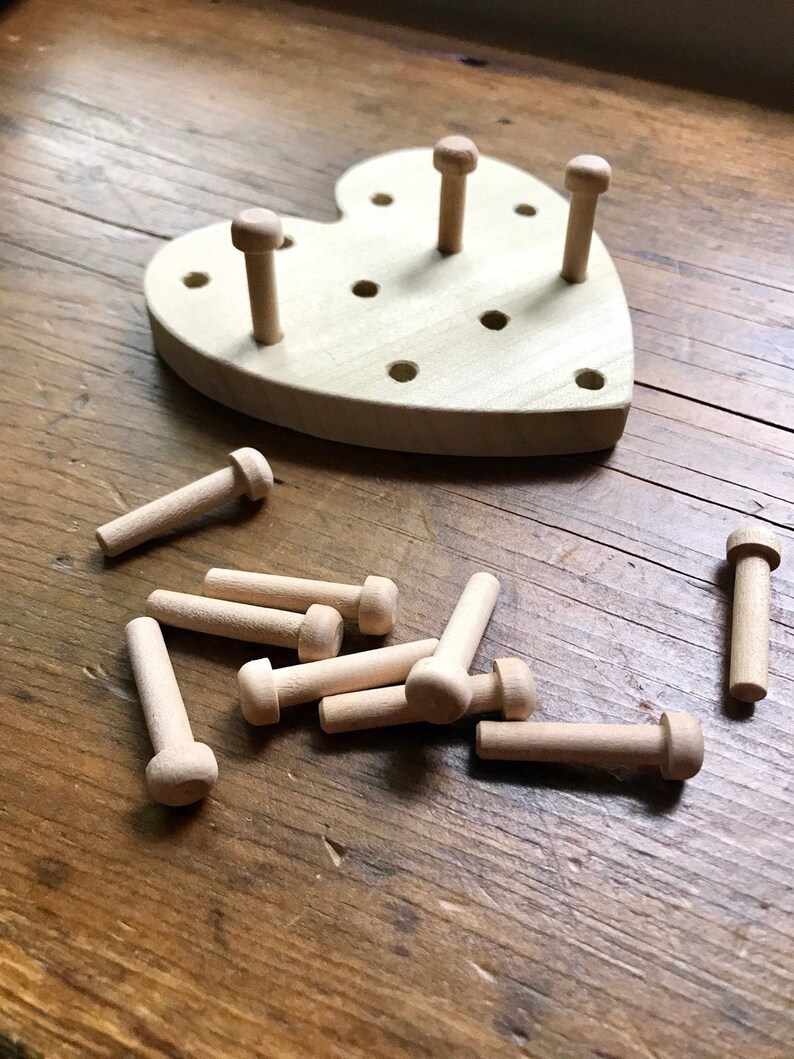 Peg Puzzle / Wooden Peg Board Game / Montessori / Learning Toy Etsy