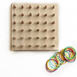 Geoboard / Wooden Peg Board / Montessori / Learning Toy / Sensory Board / Montessori / Toddler Gift / Preschool Toy / Waldorf image 3