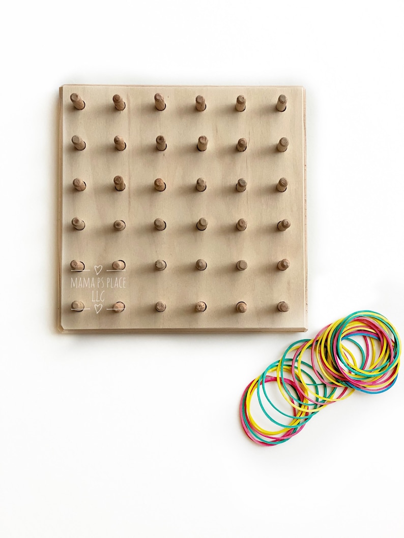 Geoboard / Wooden Peg Board / Montessori / Learning Toy / Etsy