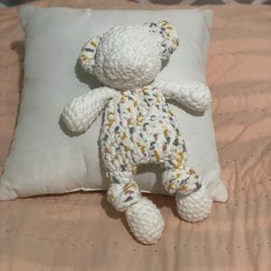 Teddy Bear Lovey / Crochet Bear / Baby Cuddler / Toddler Bear / Shower Gift / Teddy Bear / Stuffed Teddy / Custom / Crocheted Knotted Lovey