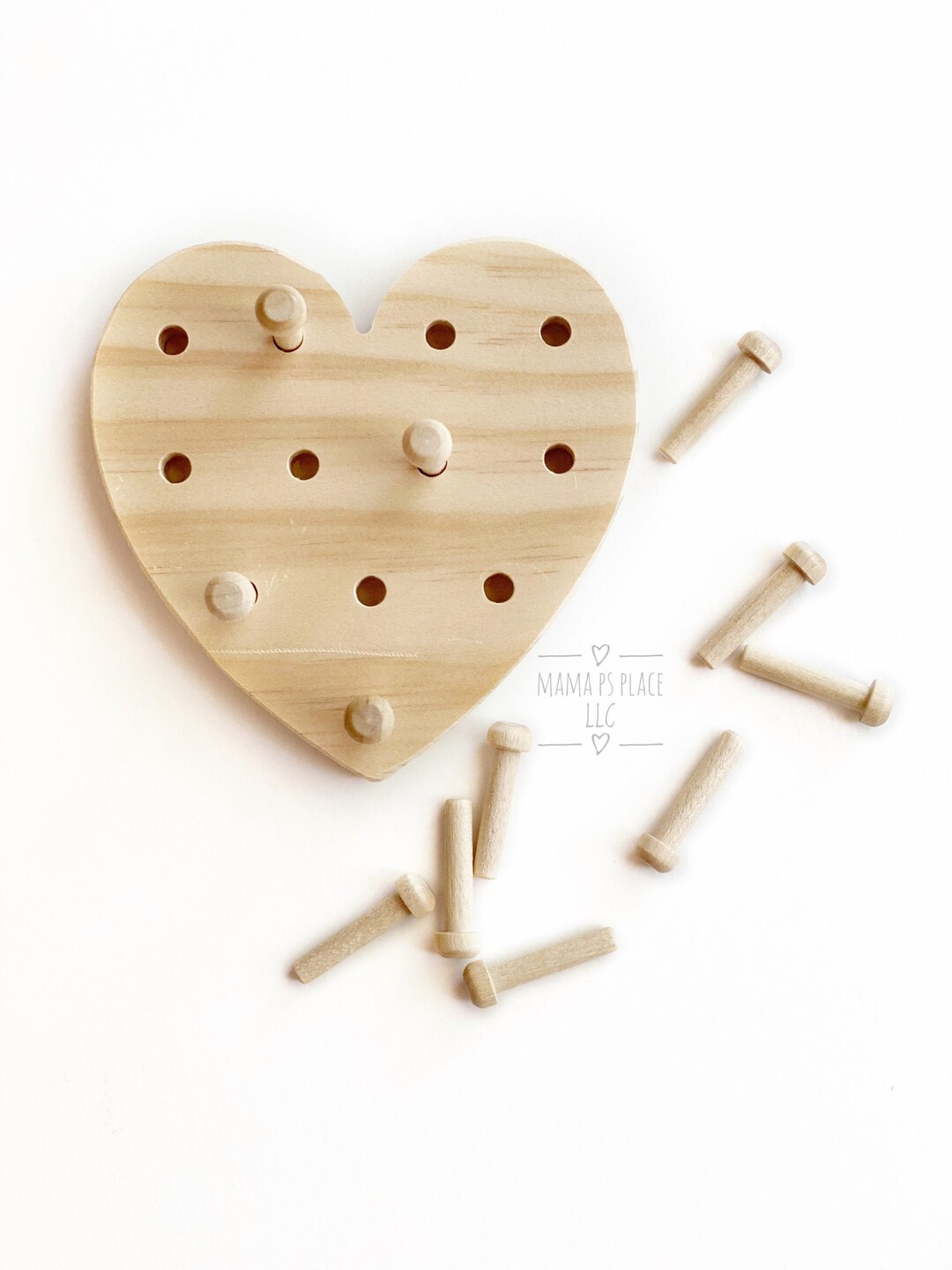 Peg Puzzle / Wooden Peg Board Game / Montessori / Learning Toy