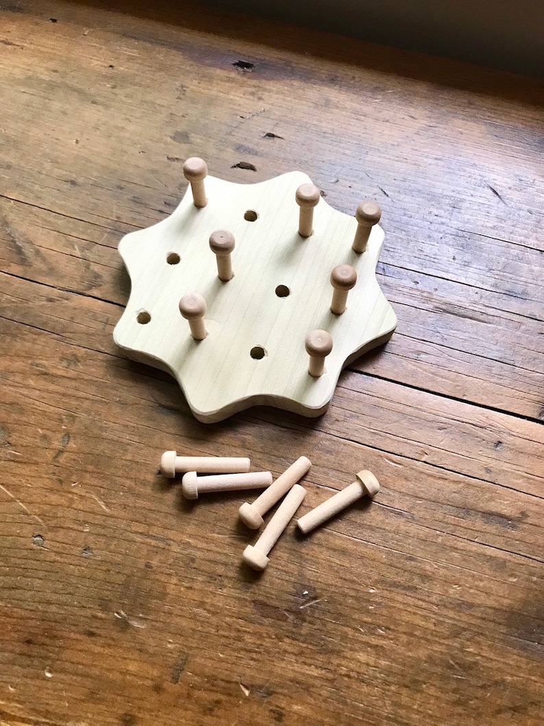 Peg Puzzle / Wooden Peg Board Game / Montessori / Learning Toy Etsy