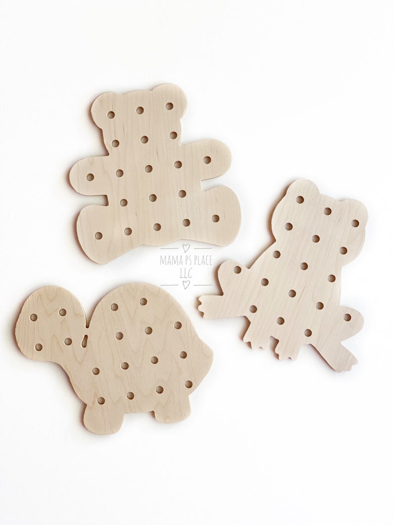 Lacing Board / Toddler Busy Board / Montessori Toy / Waldorf Toys / Natural Toy image 9