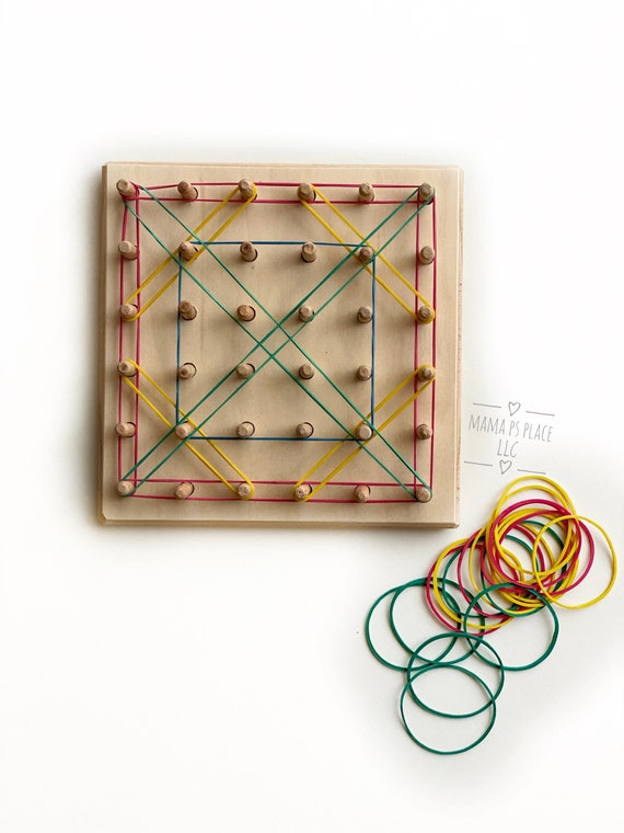 Geoboard / Wooden Peg Board / Montessori / Learning Toy / Sensory Board /  Montessori / Toddler Gift / Preschool Toy / Waldorf 