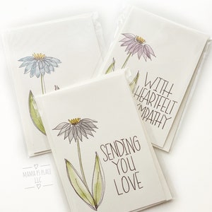 Carte faite main / Carte pensée à la main peinte à la main / Intérieur vierge / Carte de sympathie / Carte de fleurs / Carte vierge avec enveloppe / Carte pliée