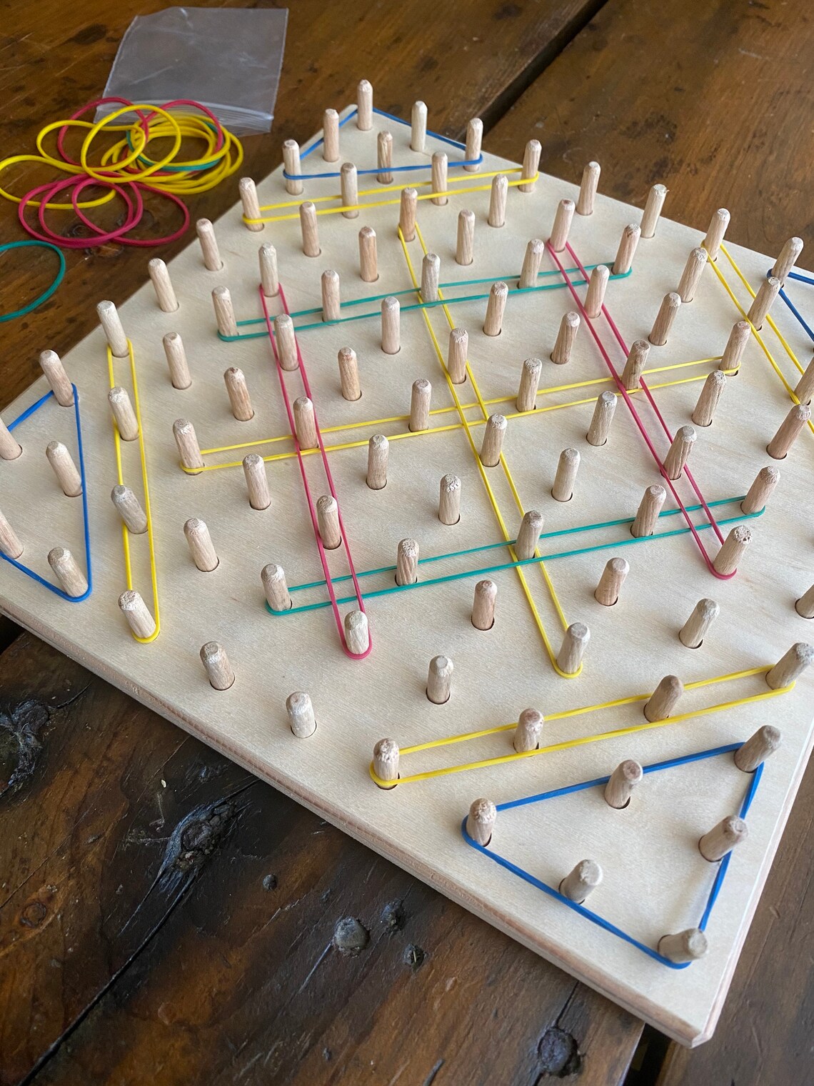 Big Geoboard / Large / Wooden Peg Board / Montessori / Etsy