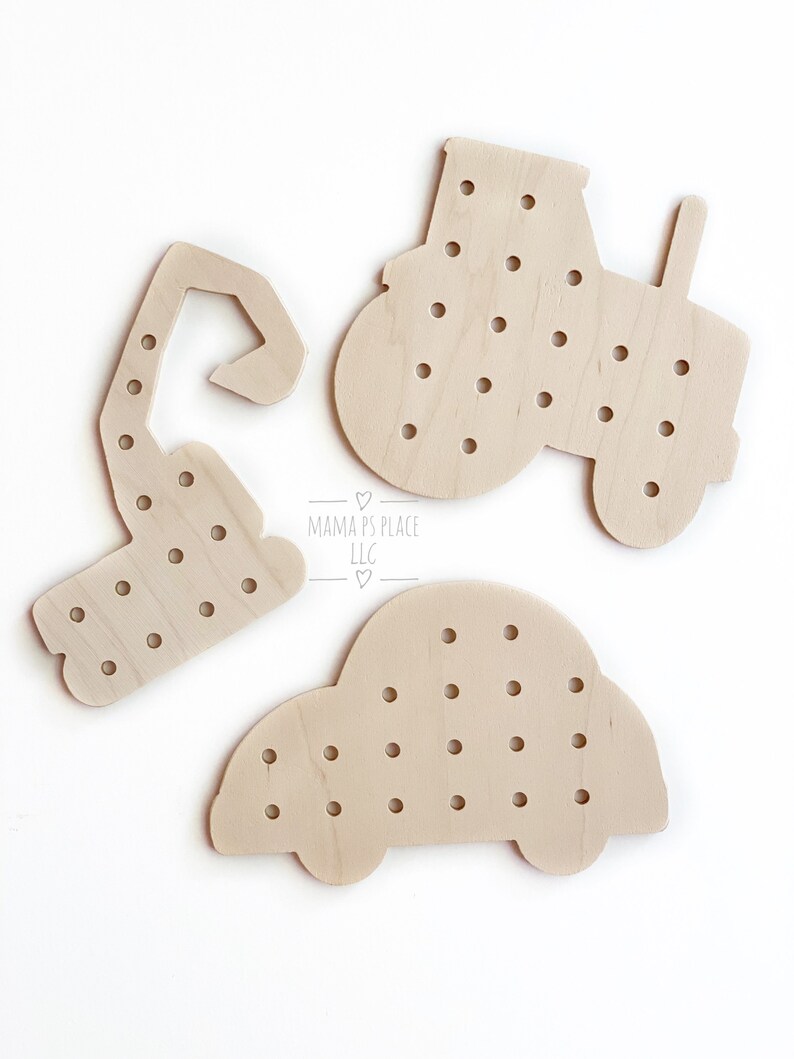 Lacing Board / Toddler Busy Board / Montessori Toy / Waldorf Toys / Natural Toy image 5