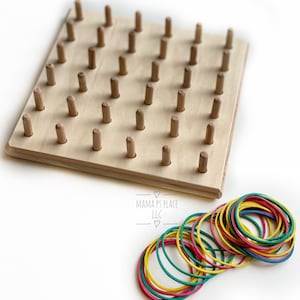 Geoboard / Wooden Peg Board / Montessori / Learning Toy / Sensory Board / Montessori / Toddler Gift / Preschool Toy / Waldorf image 7