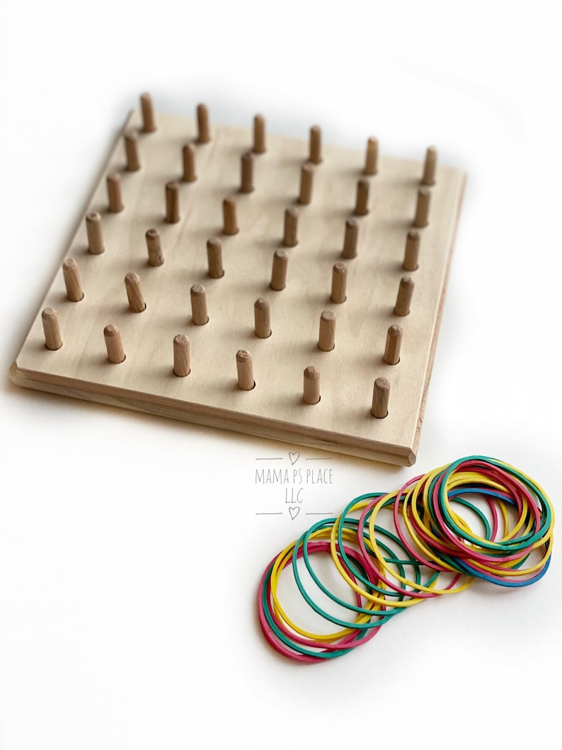 Geoboard / Wooden Peg Board / Montessori / Learning Toy / Sensory Board / Montessori / Toddler Gift / Preschool Toy / Waldorf image 7