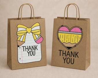 Waardering voor leraar / Gepersonaliseerde cadeauzakjes / Handgeschilderd / Aangepaste naamzakjes / Eindejaar / Cadeaus / Leraar bedankt / Goodiebags