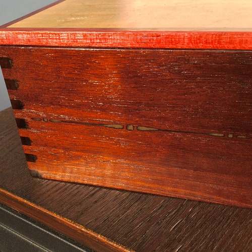 Jewelry box shops - medium/large - Charred Walnut, Curly Maple, Purple Heart