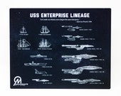 Sci-Fi themed USS Enterprise Lineage Blueprint Plaque