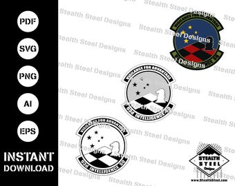 93d Intelligence Squadron Patch-SVG-AI-eps-pdf-vettore