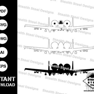 A-10-Warthog-Front View-SVG-AI-eps-pdf-vector