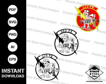 Toppa dello squadrone di caccia 303d svg-ai-eps-pdf-vector