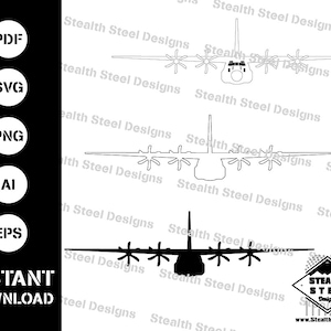 C-130J-Super-Hercules-Vue-de-face-SVG-AI-eps-pdf