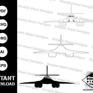 B-1-Bomber-Lancer -Front-View-SVG-AI-eps-pdf