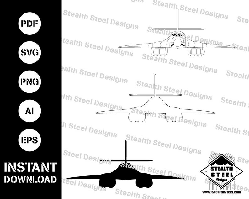 B-1-bomber-lancer -front-view-svg-ai-eps-pdf - Etsy