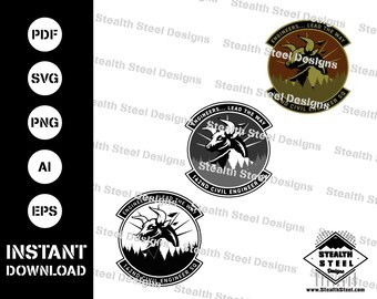 Toppa dello squadrone del 142° ingegnere civile svg-ai-eps-pdf-vector