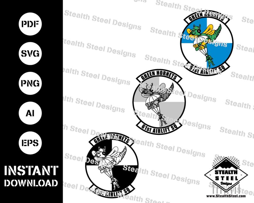 61st Airlift Squadron Patch svg ai eps pdf vector Etsy