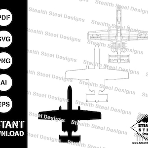 A-10-Warthog-Top View-SVG-AI-eps-pdf-vector